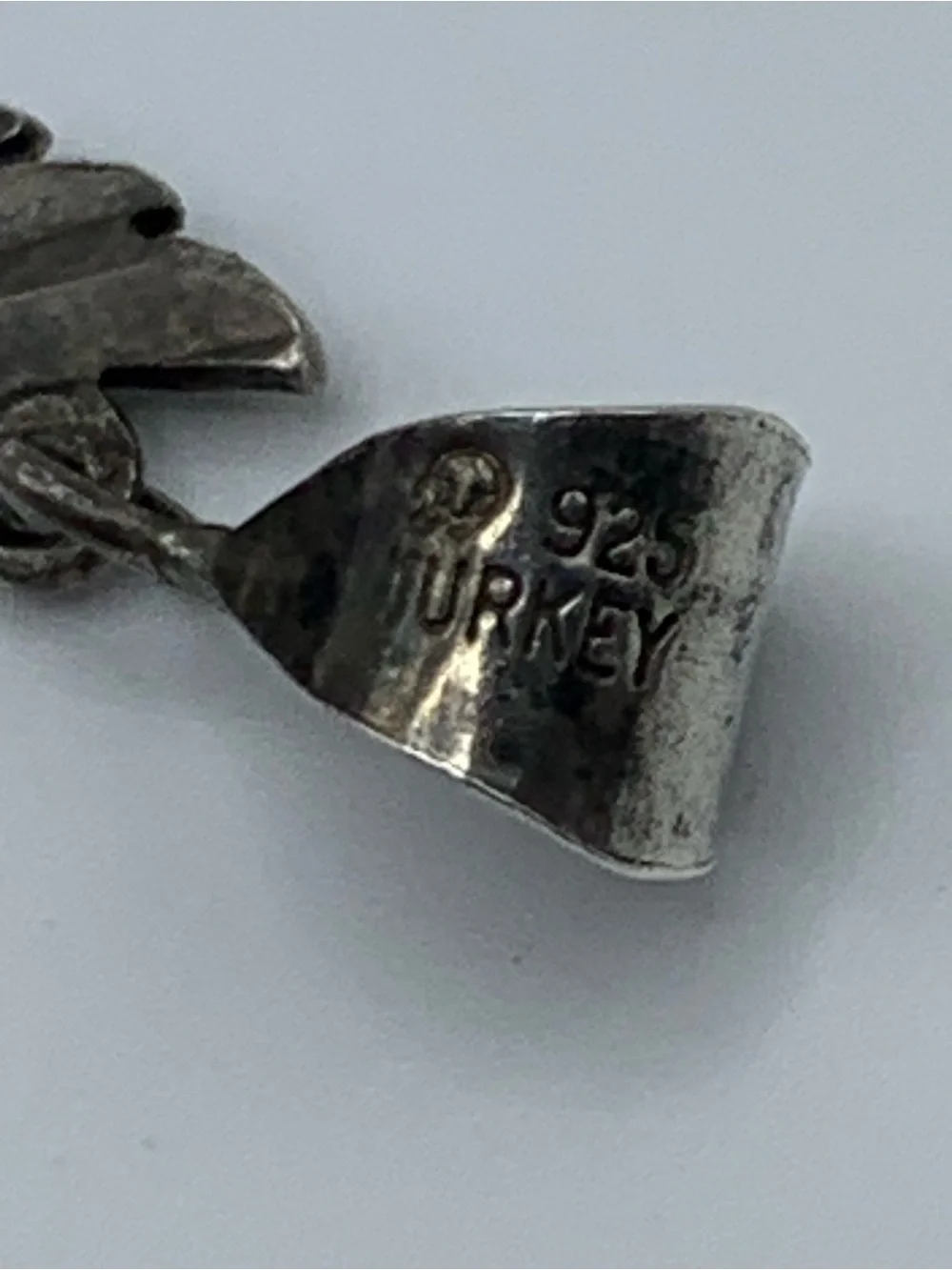 Vintage 925 Sterling Silver Eagle Filigree Pendant Turkey 2.57g
